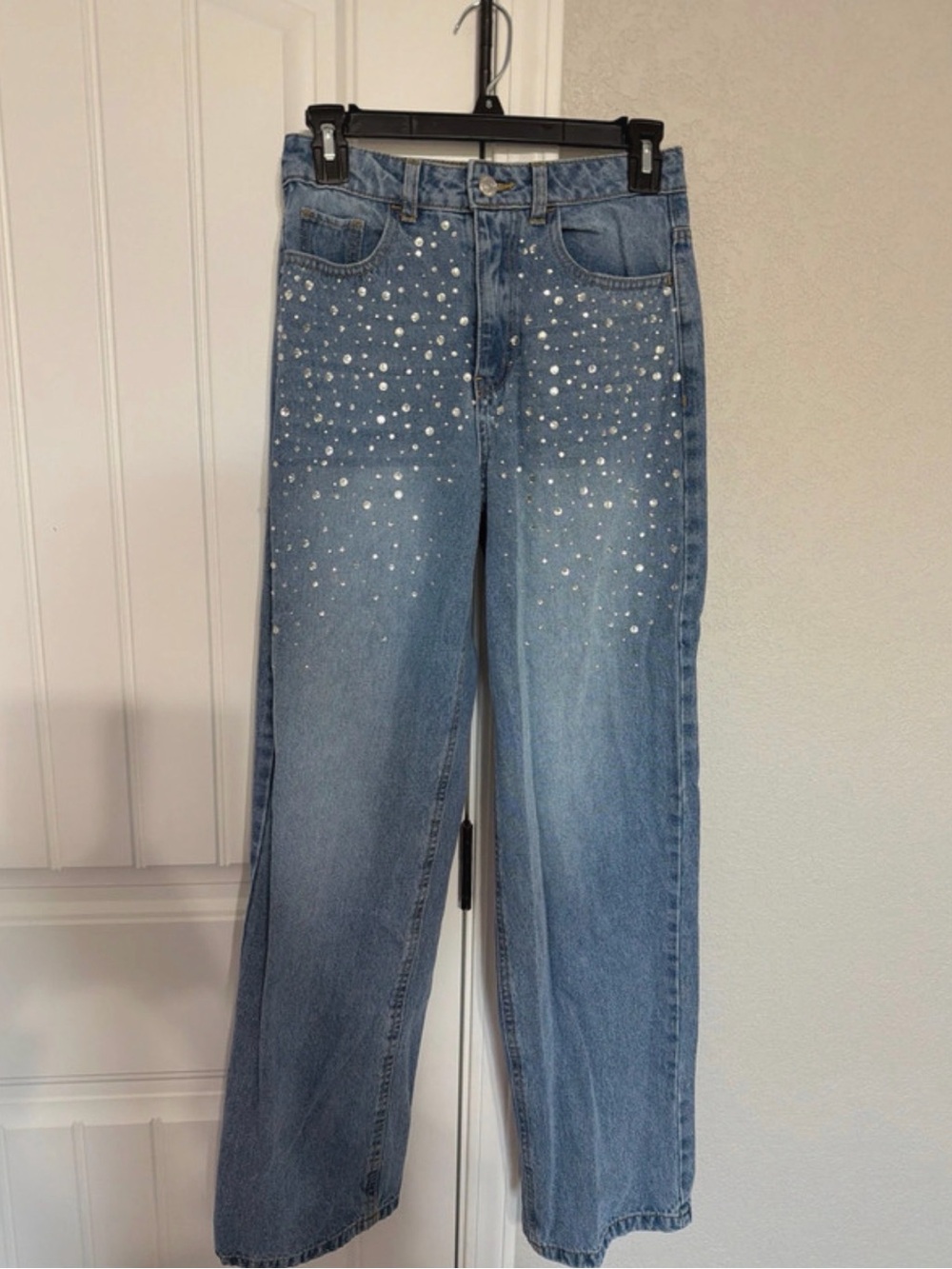 Steve Madden Wide Leg Rhinestone Jeans